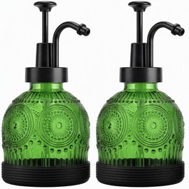 8OZ Vintage Glass Hand and Dish Soap Dispenser Set, Rustic Antique Decor