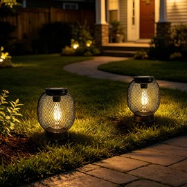 Solar Lanterns Outdoor Waterproof Garden Decor Gifts for Women Mom Grandma One Item Three uses Solar Pathway Lights Solar Powered Table Light for Yard Patio Lawn