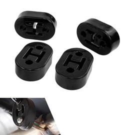 yorpyep 4 PCS Exhaust Hanger, 2 Hole Adjustable Shock-absorbing Muffler Exhaust Pipe Hook, Noise-reducing Rubber Insulation Mounting Bracket, for Most Cars Trucks Accessories (Black)