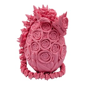 Surprise Flower Dragon Egg Articulating Rosewing Dragon Fidget - 3D Printed Dragons Flexible ADHD, Autism, Relief Anxiety - Articulated Joints for Unisex