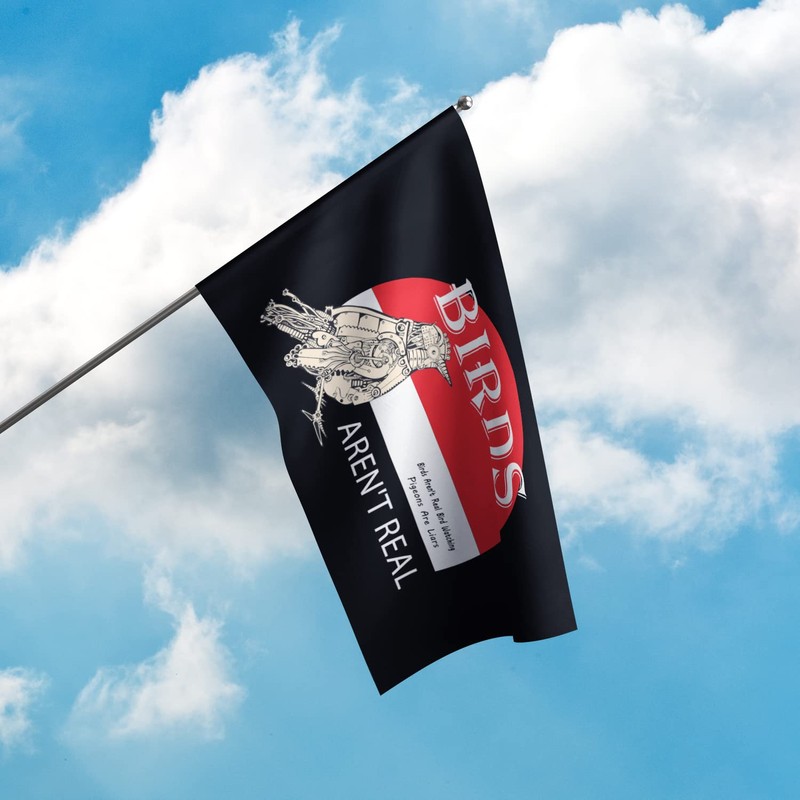 Birds aren't Real Funny Banner Flag,Polyester Waterproof and UV Protection