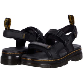 Dr. Martens unisexadult Strap Sandal, Black Poly Rip Stop & Black Element, 8 Women 7 Men US