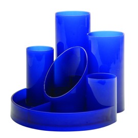Helix Clear-up Desk Tidy with Five Tube Holders (Blue)