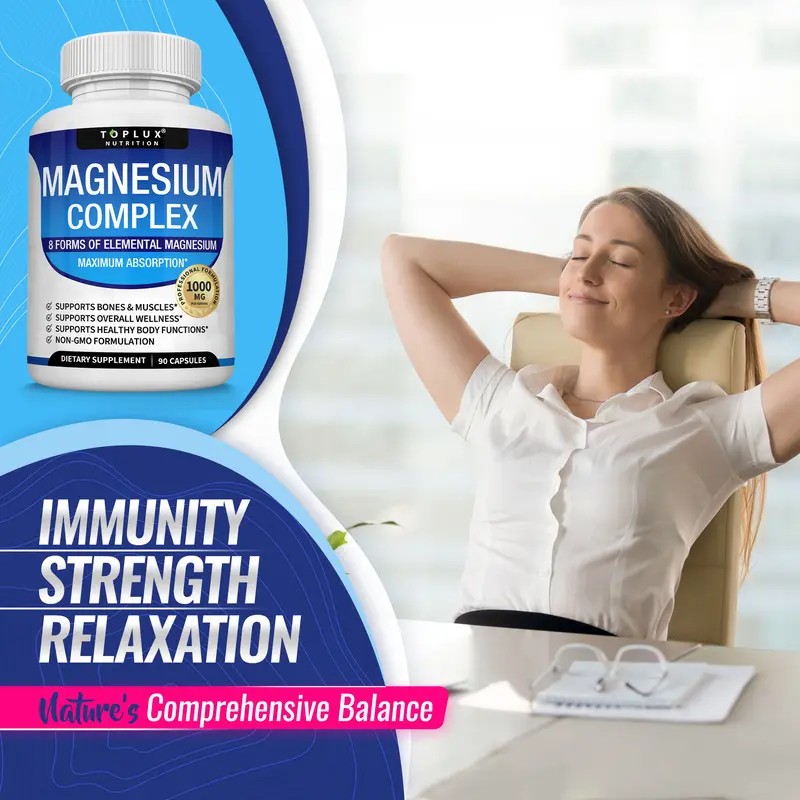 Magnesium Complex Supplement – 8 Forms of Magnesium – 1000