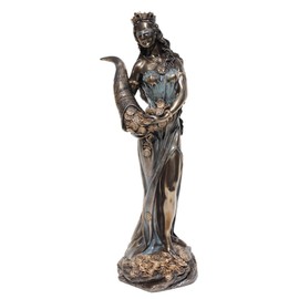 11.38 Inch Blinded Greek Goddess Fortuna Cold Cast Bronze Figurine