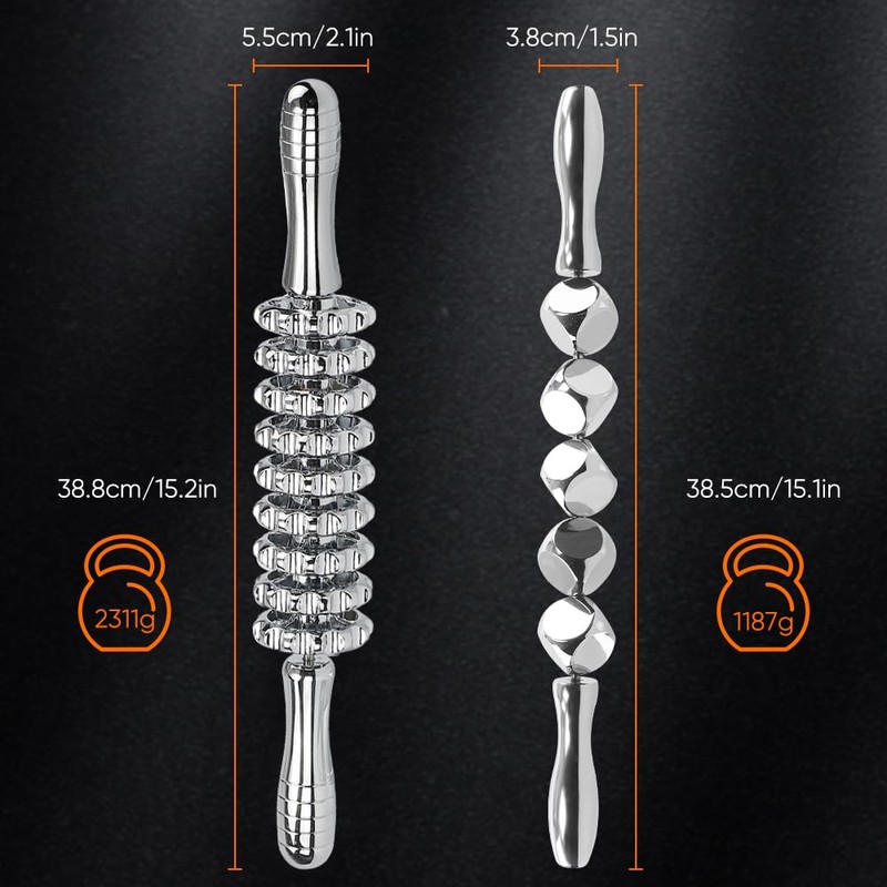 ONUEMP 2pcs Stainless Steel Massage Rollers for Ice Body Sculpting,