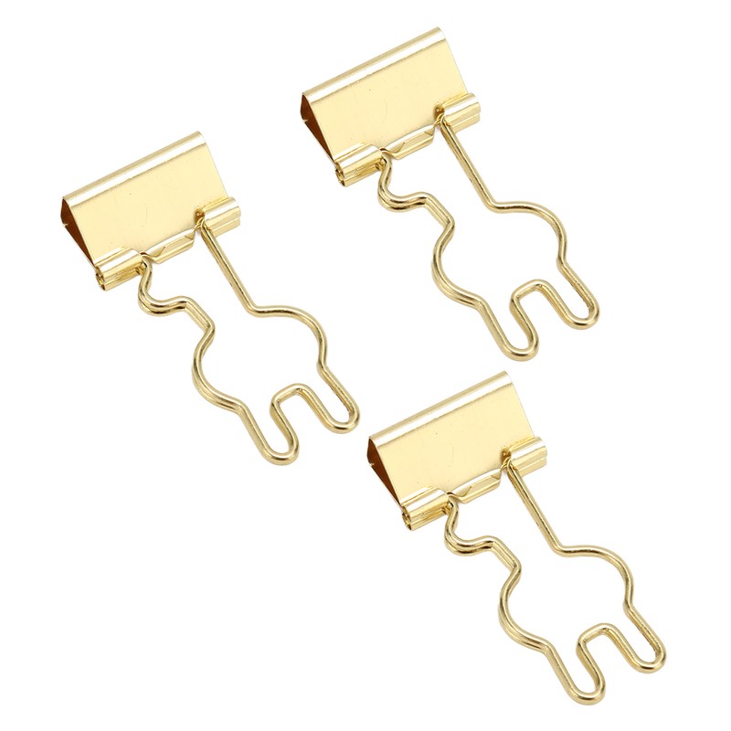 100Pcs Bunny Binder Clips Gold Cute Handle Durable Metal Multifunction