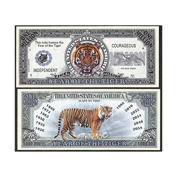 Lot of 100 bills - Tiger Million Dollar Bill, Year