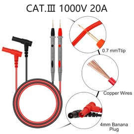 Test Leads for Multimeter Test Probes with Alligator Clips Multimeter Cable for Household Appliances Coccodrillo Industrial Electronic Prova by Multimeter