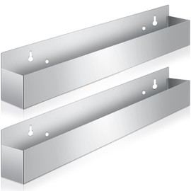 Tanlade 2 Pieces Single Speed Rail Stainless Steel Liquor Bottle Holder Wall Mounted Spray Bottle Rack Drink Rail Shelf for Bars, Silver (22 inch)