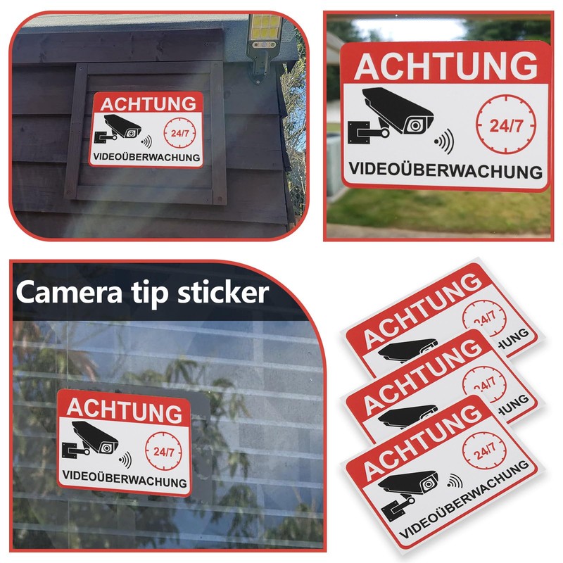 Be In Your Mind 20PCS Warning Video Surveillance Sticker 7.4