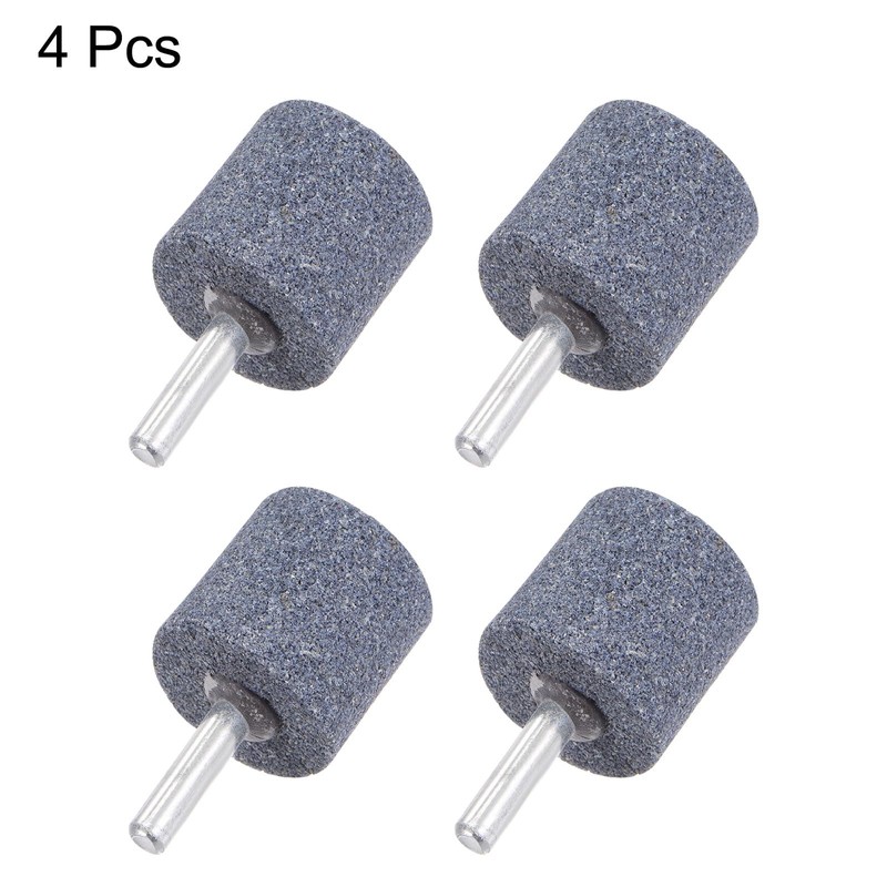 sourcing map 4pcs Abrasive Mounted Stone 1/4" Shank 1.18" Dia