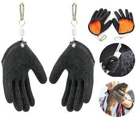 Fisherman Pro Fishing Glove with Magnet Release Catch Anti-Slip Cut Resistant with Magnet Release, Unisex, Full Finger Design, Durable PE/Latex/Polyester Material