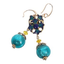 Healvian Cloisonne Chinese Earrings for Women Elegant Eardrop Style Lightweight Colorful for Special Occasions