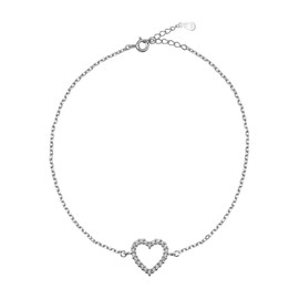 Sofia Milani - Women's Bracelet 925 Silver with Zirconia Stones - Heart Pendant - 30020, Sterling Silver, Cubic Zirconia