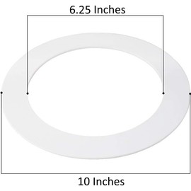 10 Pack Gloss White Goof Trim Ring for Recessed Can Lighting Down Light, Outer Diameter 10 Inches, Inner Diameter 6.2 Inches