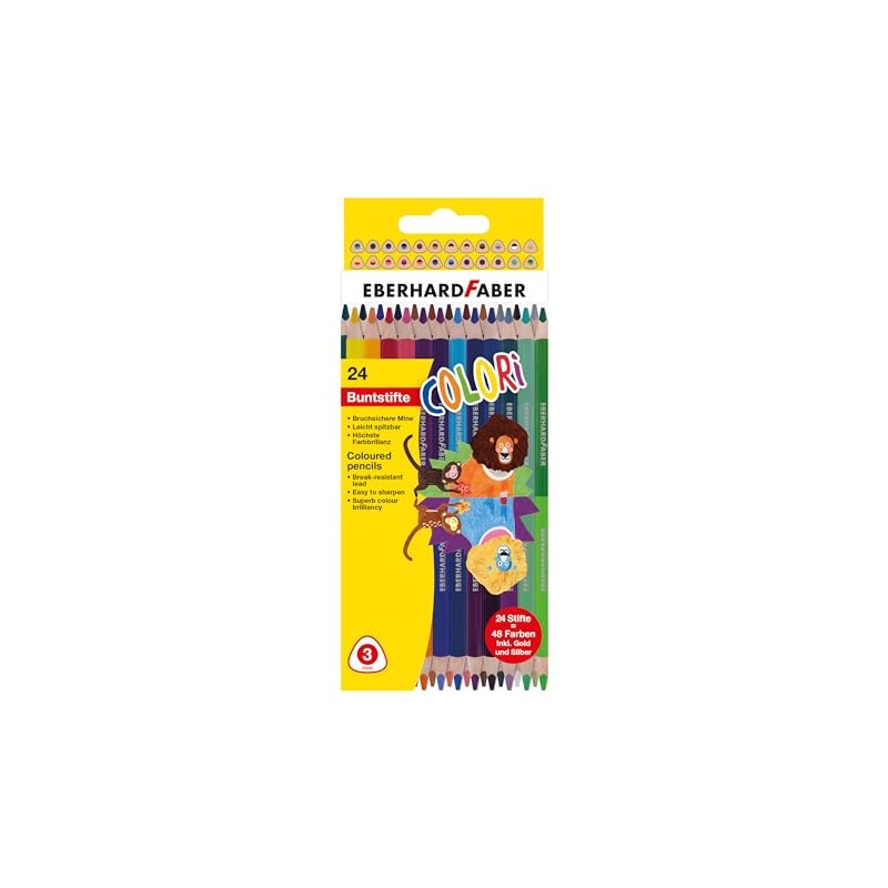 Eberhard Faber Colori 514822 Colouring Pencils Set, 24 Duo Colouring