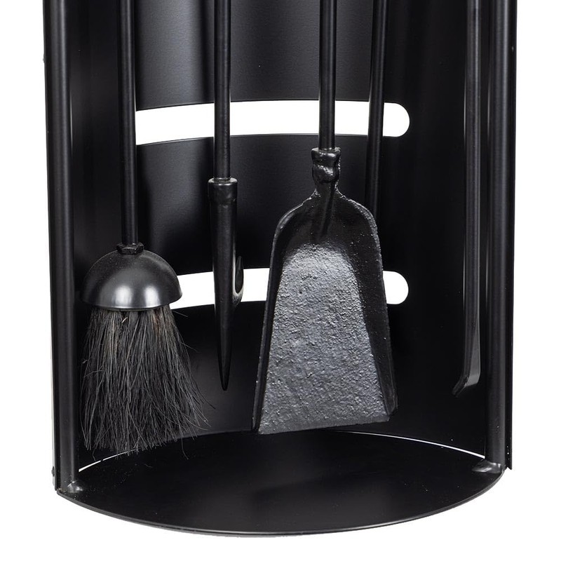 Modern Ember Noah 5 Piece Fireplace Tool Set in Black
