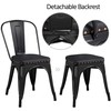 Yaheetech 4pcs Metal Dinning Chairs with PU Leather Seat High