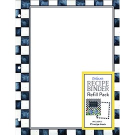 Deluxe Recipe Binder Refill Pack - Favorite Recipes (Hydrangea): 25 Sheets for 3-Ring Binders