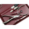Manicure Case, Nappa Full Cowhide Leather, Bordeaux, Rustproof, 1 Item