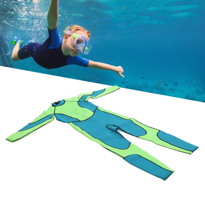 Kids Wetsuit Green Long Sleeve 2.5MM Warm Keeping UV Protection