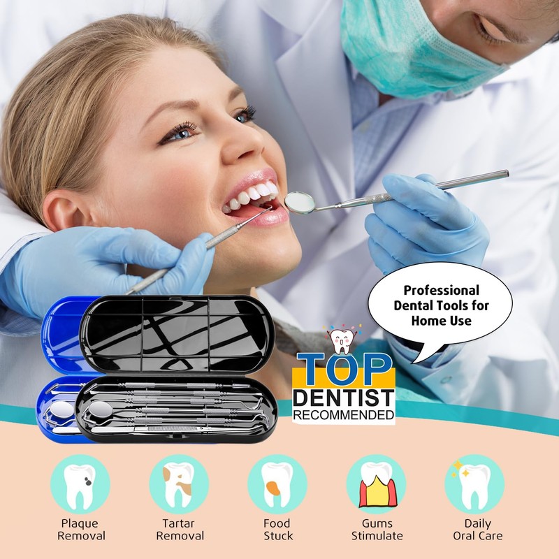 Dental Tools Plaque Remover Teeth Cleaning Tool﻿s Kit 6 Pcs