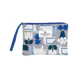 Wpc. Patterns [Easy-to-Use Slightly Larger Size] Knit Flat Pouch Vogelvenne Gray, Machine Washable, Multi-Purpose Makeup Pouch, Travel, Cute, Stylish, Women's W145-575-204