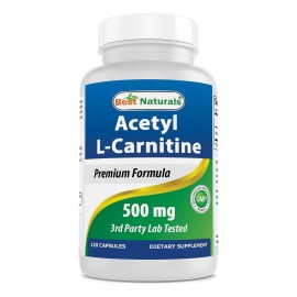 Acetil L-carnitina 500mg (120 Capsulas) Gmp Hecho En Usa Sabor Sn