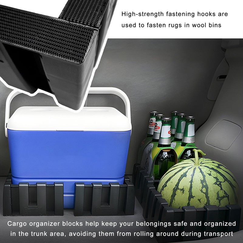 ZNDAW 4PCS Multipurpose Cargo Organizer Blocks, Plastic Car Trunk Storage