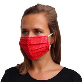 LIEVD Face Mask, 100% Cotton, Made in Germany, Oeko-Tex 100, Washable Mouth and Nose Protection, Reusable, 2-Ply Face Mask - 04 Red