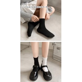 DsHome Women's 5 Pair Set Socks, Black, For Summer, Combed Cotton, Sweat Absorbent, Deodorizing, Breathable, Business, Casual Socks, 8.7 - 9.8 inches (22 - 25 cm)