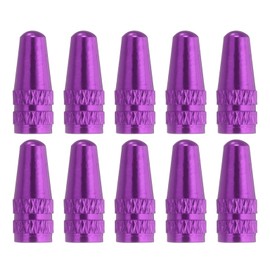 sourcing map 10pcs Bike Valve Caps Anodized Aluminum Road Bicycle Air Tire Valve Caps Dust Caps for MTB Road Racing Bicycle, Purple
