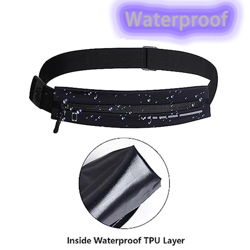 Slim Running Belt Fanny Pack, Adjustable Reflective Phone Holder Runners