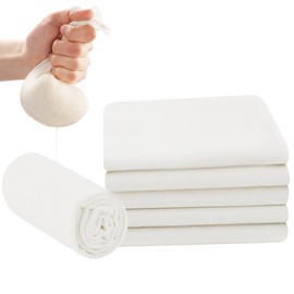 Muomdid 6 Pack Cheese Cloths 20 x 20 Inch Unbleached Cheese Cloth Grade 100 Cheesecloth Pure Cotton Nut Milk Bag Fine Cheese Cloth Bag for Straining Filtering Canning Covering Polishing