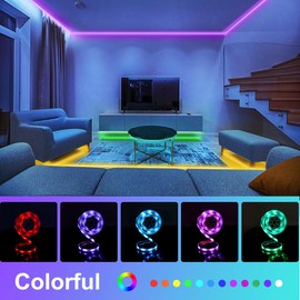 WILLED Under Bed Light, RGB Color Changing 5ft LED Strip with Motion Activated Sensor, RF Remote Controller Timer, Power Adapter for Bed, Stairs, Cabinet and Bathroom