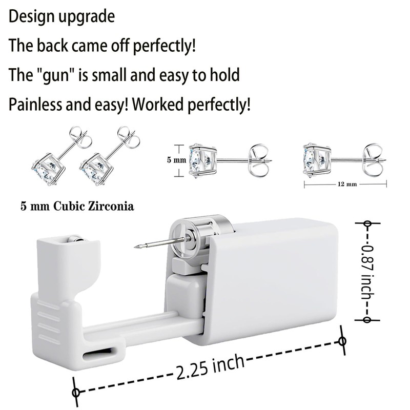 Ear Piercing Gun, Disposable Ear Piercing Kit with CZ Earring