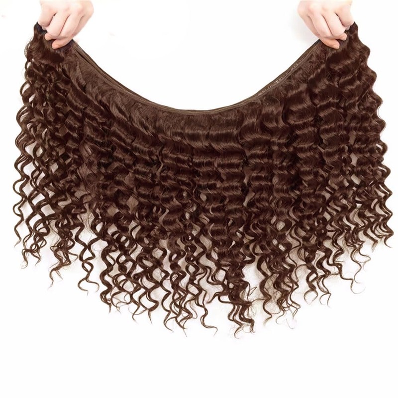 Color #4 Bundle Dark Brown Deep Wave Human Hair Bundles