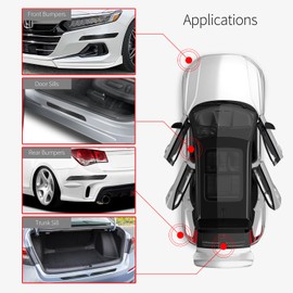 iPick Image for Ford Mustang Mach-E Blade Style Real Carbon Fiber 2 Pcs Universal Car Bumper Door-Edge Door-Sill-Step Protector Guard Decal 10.5"x1.2"
