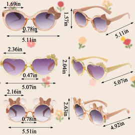 3 Pack Toddler Sunglasses, kids sun glasses Girls, UV Protection Sunglasses Kids for Age 1-4 Years, Champagne Frame & Durable Design, Ideal for Beach, Camping, Hiking and Outdoor Activities