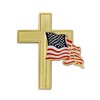 PinMart American Flag Gold Cross Religious Military Patriotic Lapel Pin