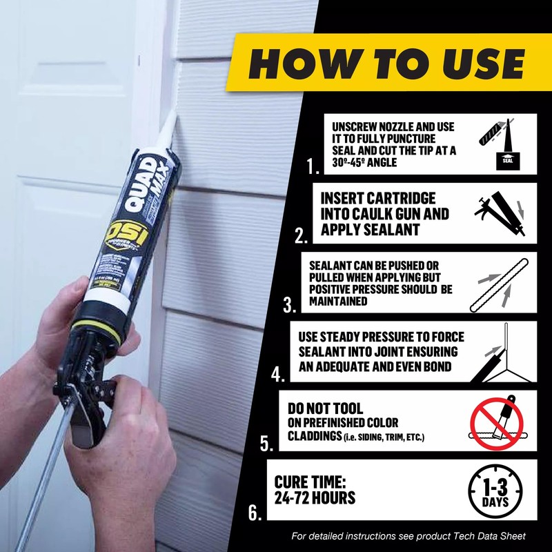 OSI Quad Max Window, Door and Siding Sealant, White, 9.5