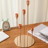 Gold Taper Candle Holders Different Heights 5 Arms Candlestick Holders