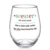 Futtumy Sister Birthday Gifts, 17 OZ Seester Definition Stemless Wine