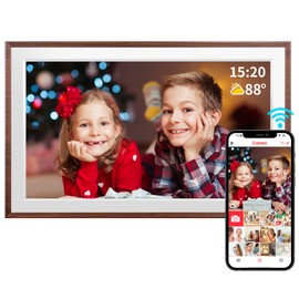 FRAMEO 15.6 Inch 32GB WiFi Large Digital Photo Frame 1920 * 1080 IPS FHD Touch Screen Smart Digital Picture Frame, Wall Mountable, Auto-Rotate,Share Instantly, Birthday Gifts for Women, Mom