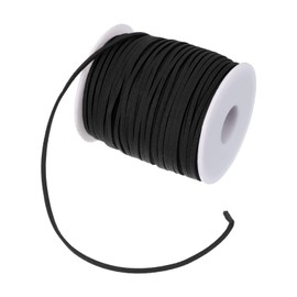 PATIKIL Flat Suede Cord Craft String Suede Twine with Roll Spool 3mm 45M Faux Leather Lace for Necklace Bracelet Jewelry DIY Craft Black