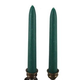 Candlestock Handmade Dripless Beeswax Rounded Top Taper Candle Pair - 6 inch/Teal