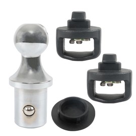 munirater Gooseneck Hitch Ball Kit 30000 Lbs 2-5/16 Inch Gooseneck Ball and 2Pcs Safety Chain Anchors 30137