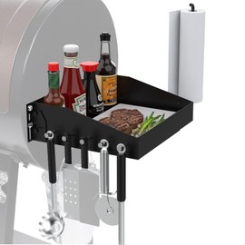 DELSbbq Universal Grill Side Shelf for Pit Boss Grill Caddy for Traeger Grills, Foldable Griddle Accessories for Blackstone 28" Griddle, Side Table Shelf for Camp Chef Grills