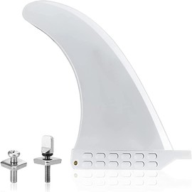 Lvsnro Surf SUP Fin - Free No Tool Fin Screw 9 inch Center Fin,for Surfboard Longboard and Paddleboard,with Free No Tool Screws (White)